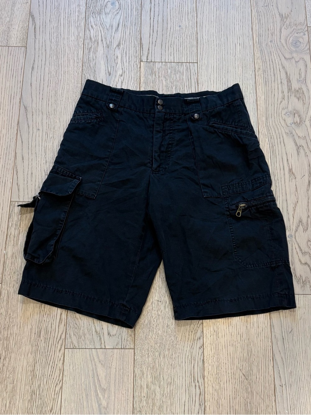 Burberry London Men’s Size 32 Black Cargo Shorts Cotton Linen Made in Italy